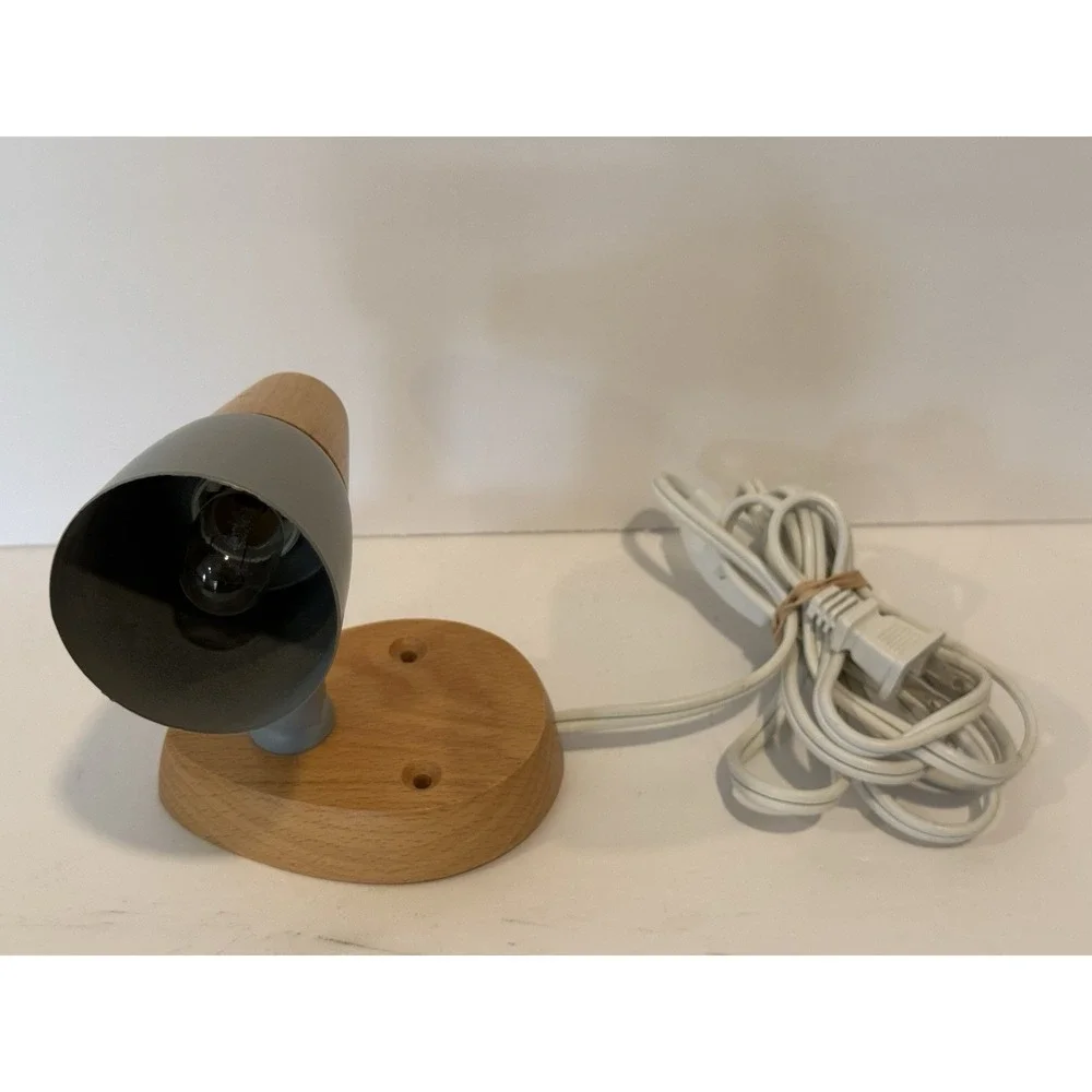 Vintage IKEA LJUS Wall Sconce Spotlight Lamp Type V9509 Beech Wood Grey Hungary